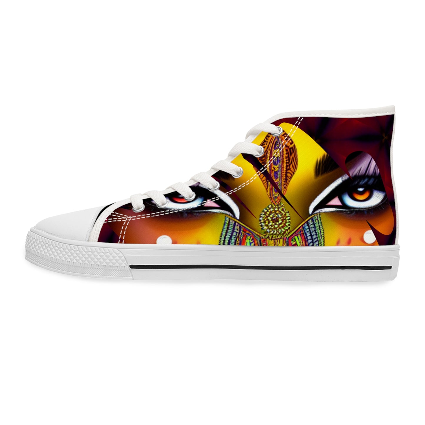 Artistic High Top Sneakers - Unique Colorful Design for Creative Souls