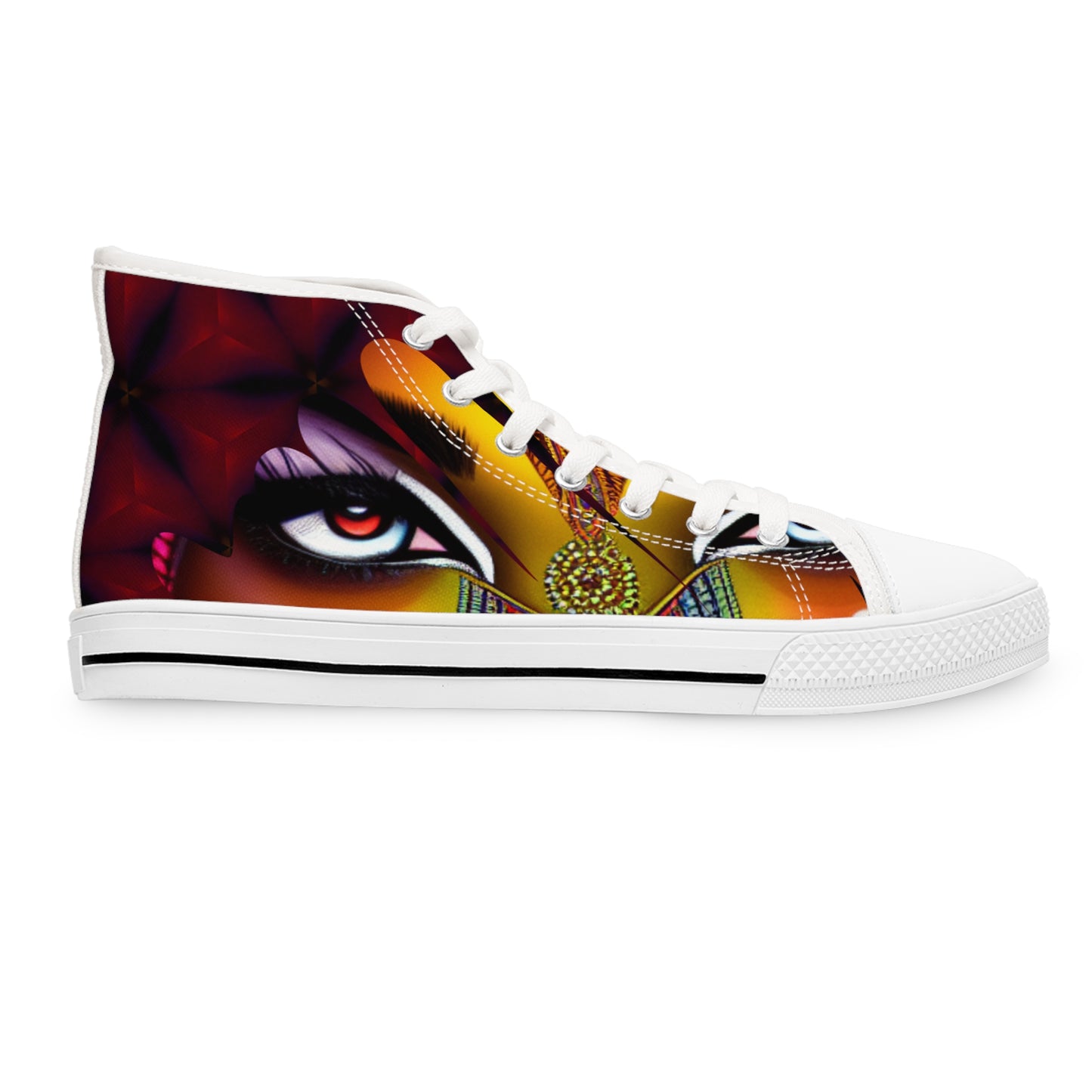 Artistic High Top Sneakers - Unique Colorful Design for Creative Souls