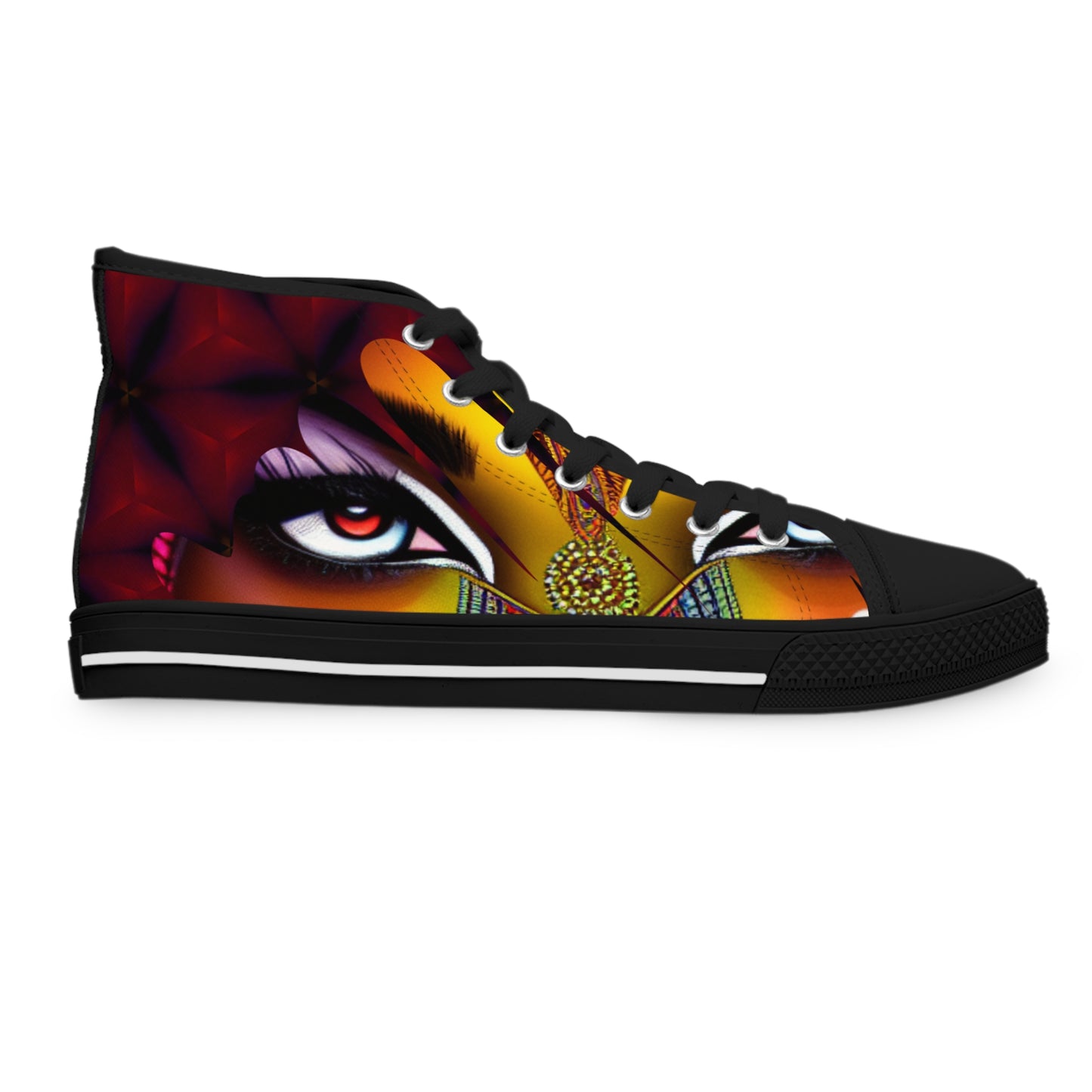 Artistic High Top Sneakers - Unique Colorful Design for Creative Souls