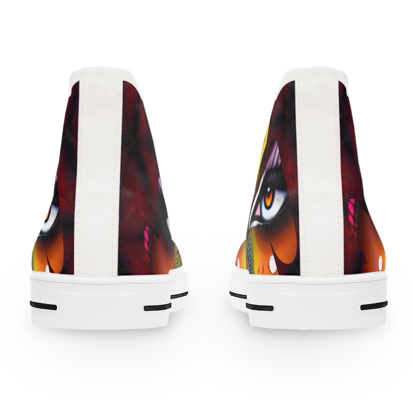 Artistic High Top Sneakers - Unique Colorful Design for Creative Souls