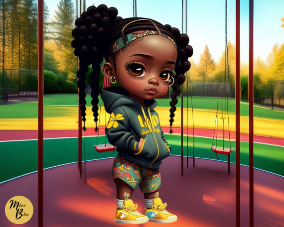 Melanin Babies Clip Art -  Nikki