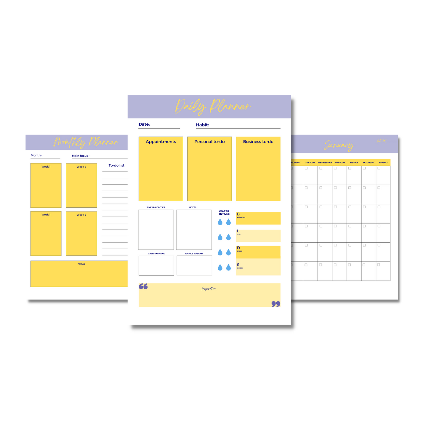 Blue and Gold Planner