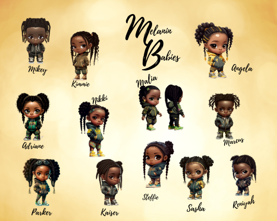 Melanin Babies Clip Art - Mikey