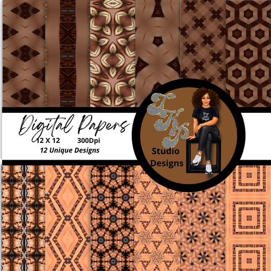 Brown and Rust Digital Papers