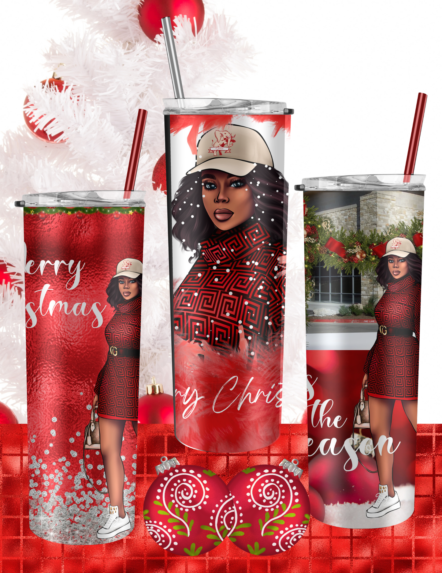 Red & White Christmas Editable Design