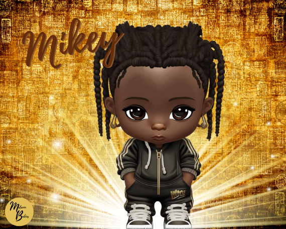 Melanin Babies Clip Art - Mikey