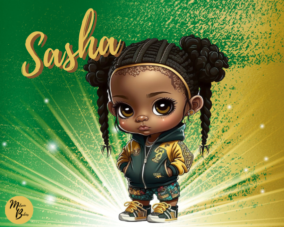 Melanin Babies Clip Art - Sasha