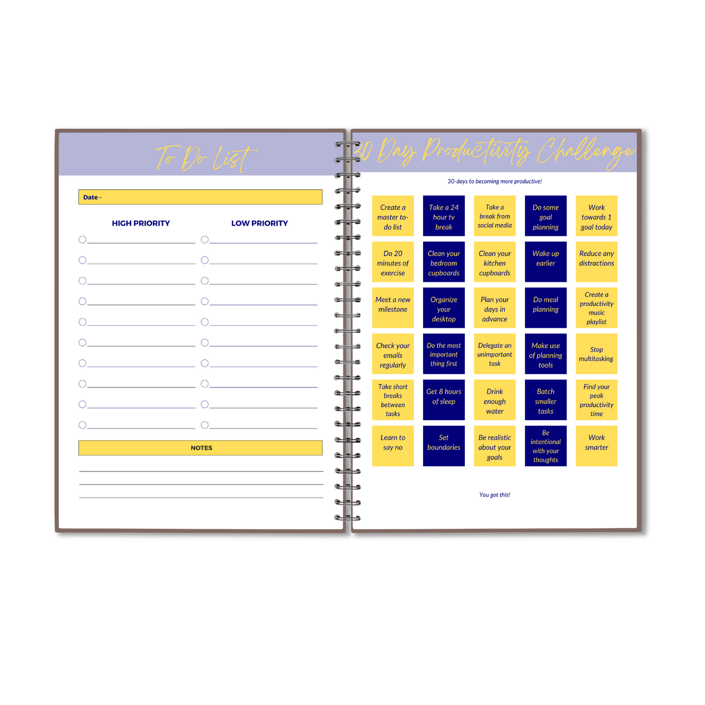 Blue and Gold Planner