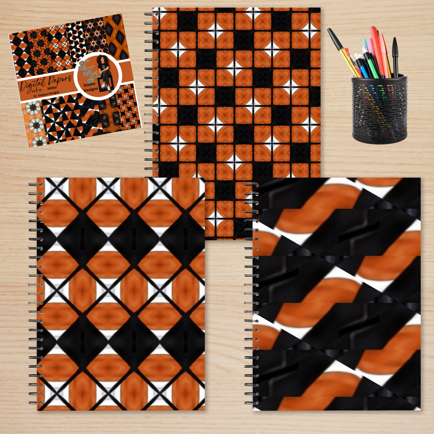 Brown and Black Digital Papers