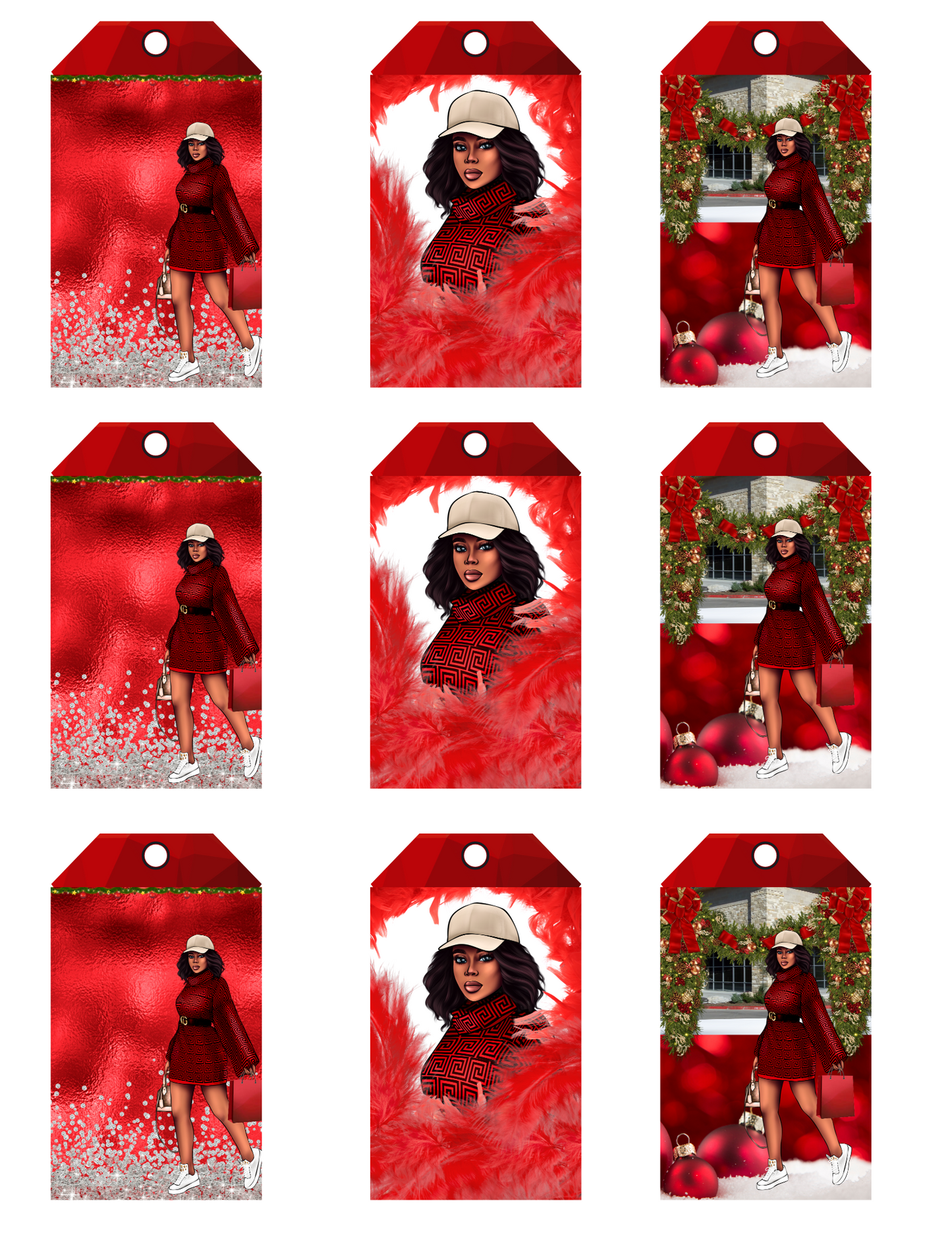 Red & White Christmas Editable Design