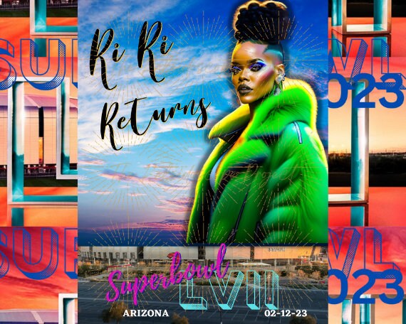 Superbowl 2023, Halftime Show, Rihanna, Ri Ri Returns, PNG, Digital Download, Rihanna PNG Bundle