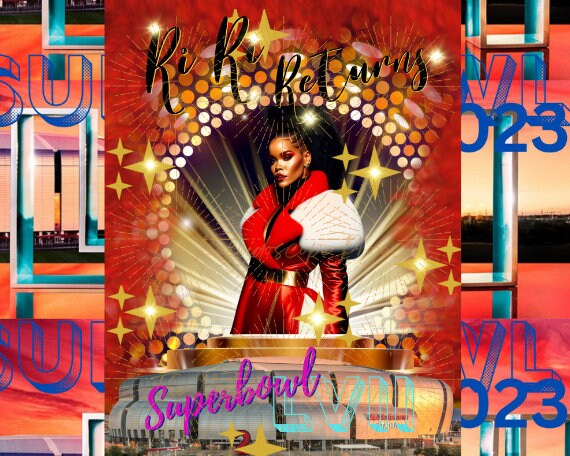 Superbowl 2023, Halftime Show, Rihanna, Ri Ri Returns, PNG, Digital Download, Rihanna PNG Bundle